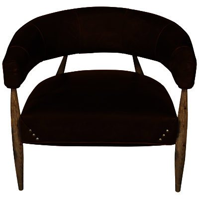 Halo Angel Aniline Leather Armchair, Rider Gunmetal